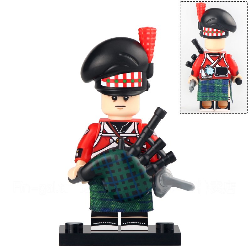 British Highlander Bagpiper The Napoleonic Wars Minifigures Building Toys