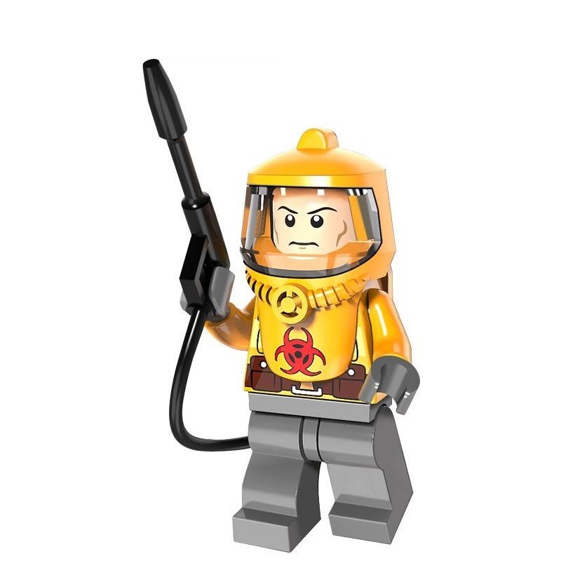 Nuclear Biohazard (Radiation Suit Orange Serious) Minifigures Toys
