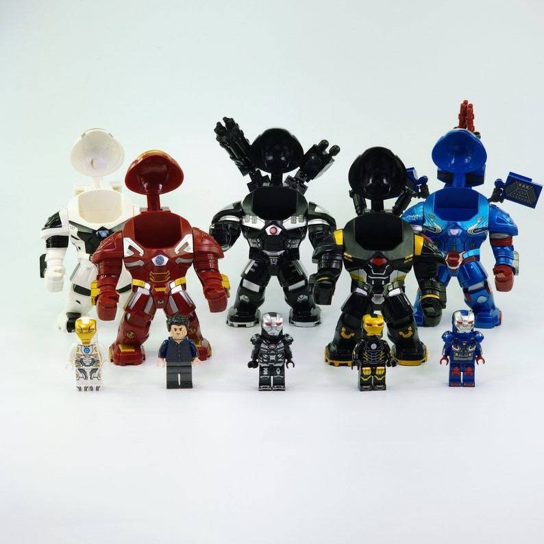 5pcs Large Iron Man Iron Patriot War Machine Hulkbuster Starboost Minifigures