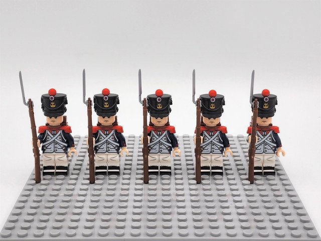 5Pcs French Fusilier soldiers French Line Infantry Napoleonic Wars Minifigures