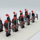 10pcs Castle Red Dragon Knight (with Helmet Closed Red Plume) Minifigures