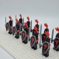 10pcs Castle Red Dragon Knight (with Helmet Closed Red Plume) Minifigures