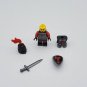 10pcs Castle Red Dragon Knight (with Helmet Closed Red Plume) Minifigures