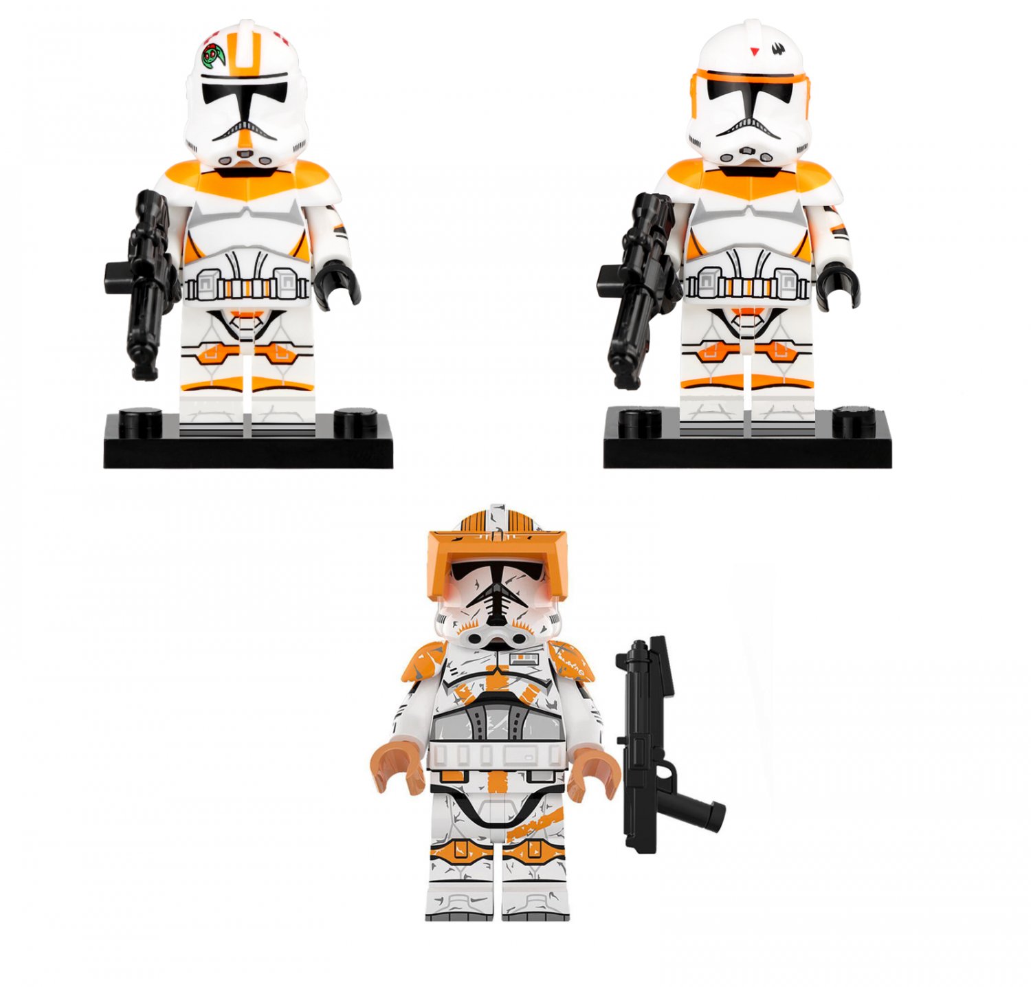 3Pcs Commander Cody Boil and Waxer 212th Attack Battalion Star Wars Minifigures