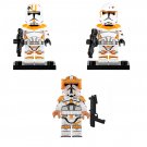 3Pcs Commander Cody Boil and Waxer 212th Attack Battalion Star Wars Minifigures
