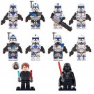 10pcs Star Wars Anakin Darth Vader 501st Legion Captain Rex Echo Kix Minifigures