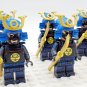 10pcs Japanese Warriors Samurai (Black Blue Armour) NagiNata Minifigures