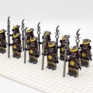 10pcs Japanese Samurai Warriors Buddhist Monk's Staff Helmet Armor Minifigures