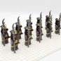 10pcs Japanese Samurai Warriors Buddhist Monk's Staff Helmet Armor Minifigures