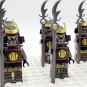 10pcs Japanese Samurai Warriors Buddhist Monk's Staff Helmet Armor Minifigures