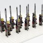 10pcs Japanese Samurai Warriors (Black Armor) NagiNata Weapons Minifigures