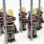 10pcs Japanese Samurai Warriors (Black Armor) NagiNata Weapons Minifigures