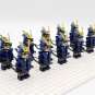10pcs Japanese Samurai (Blue Armor) Archers Warriors Minifigures