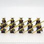 10pcs Japanese Samurai (Black Blue Armour) Barbed Horse Lance Minifigures