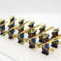 10pcs Japanese Samurai (Black Blue Armour) Barbed Horse Lance Minifigures