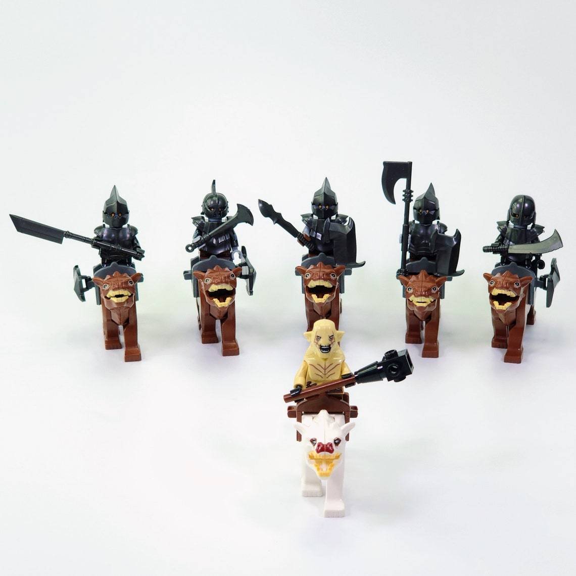 12pcs Gundabad Orcs and Azog Warg Rider The Hobbit Lord of the Rings Minifigures