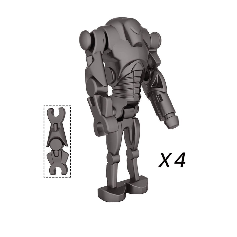 4pcs Gray Super Battle Droid (with Cannon Arm) Star Wars Minifigures Toys