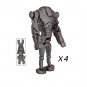 4pcs Gray Super Battle Droid (with Cannon Arm) Star Wars Minifigures Toys
