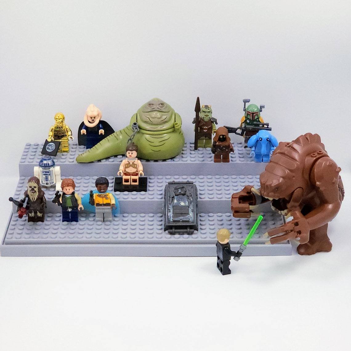 14pcs Star Wars Boba Fett Save Han Solo From Jabba Rancor Luke Leia Minifigures