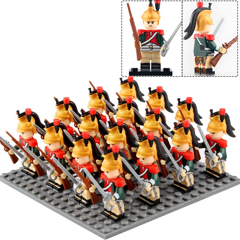 16pcs Napoleonic Wars French Soldiers French Dragoons Cavalry Army Minifigures