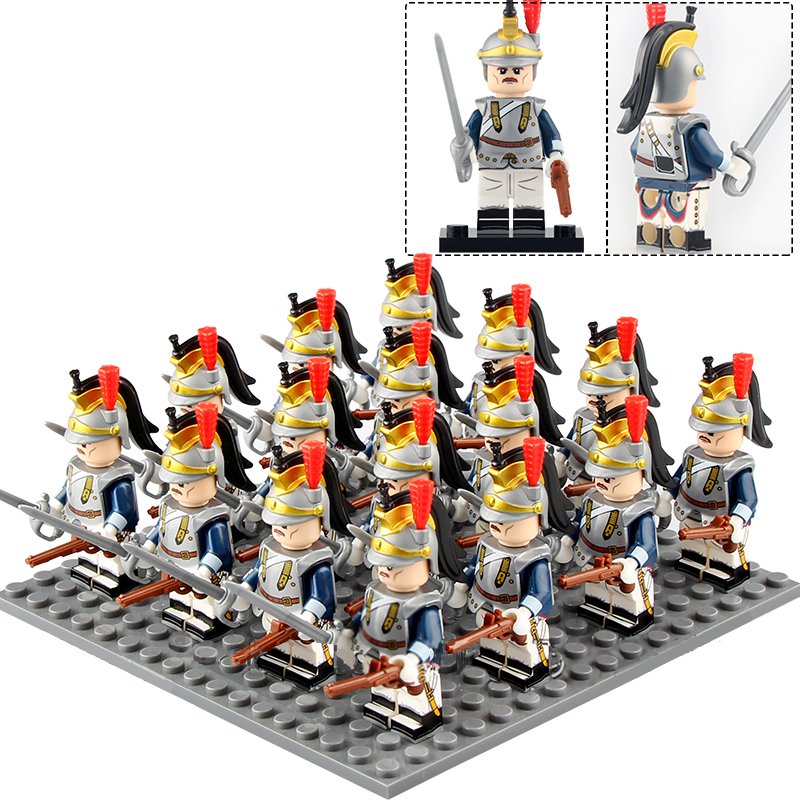 16pcs Napoleonic Wars French Army the French Cuirassier Cavalry Minifigures