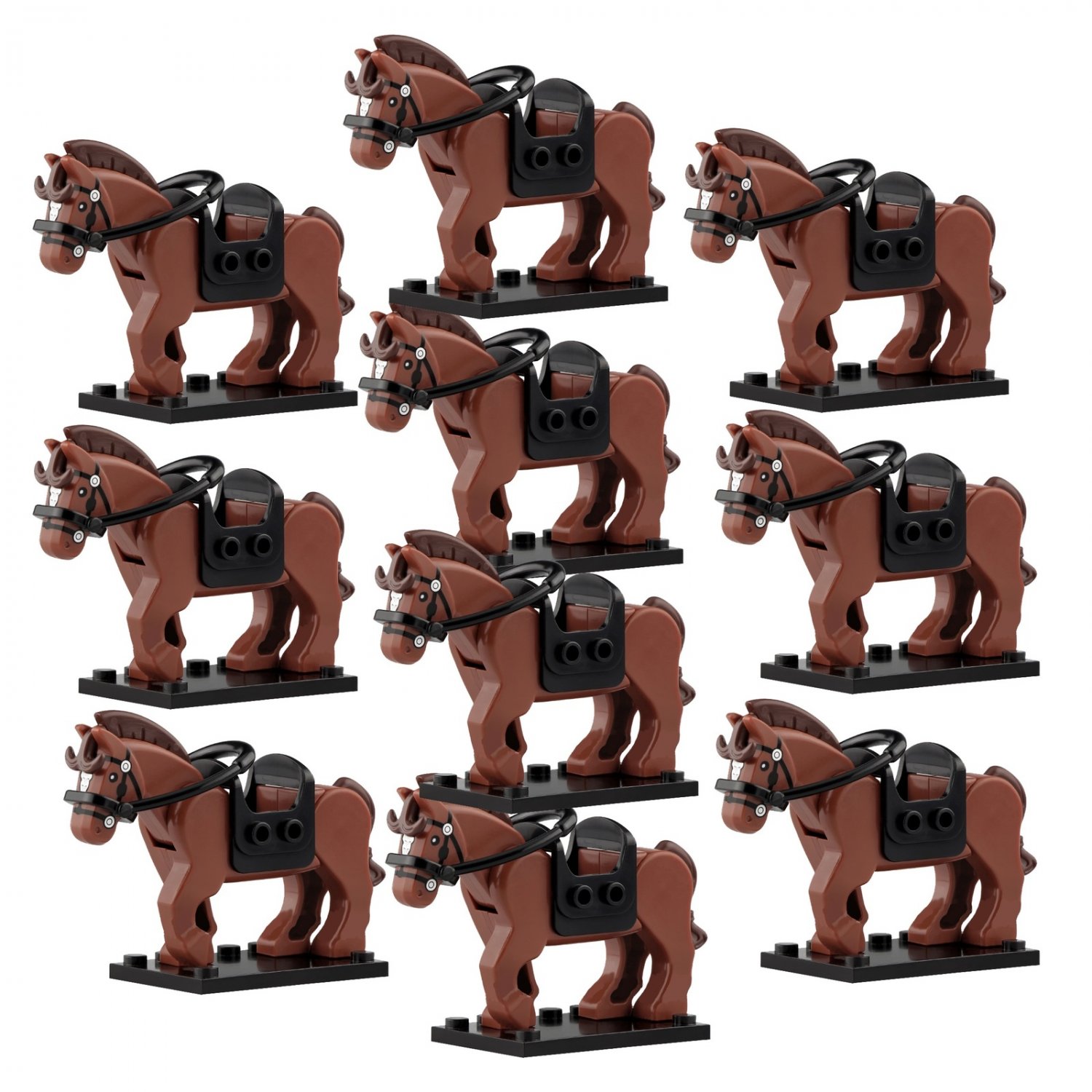 10pcs War Horse Battle Horse Military The Hobbit Lord of the Rings Minifigures