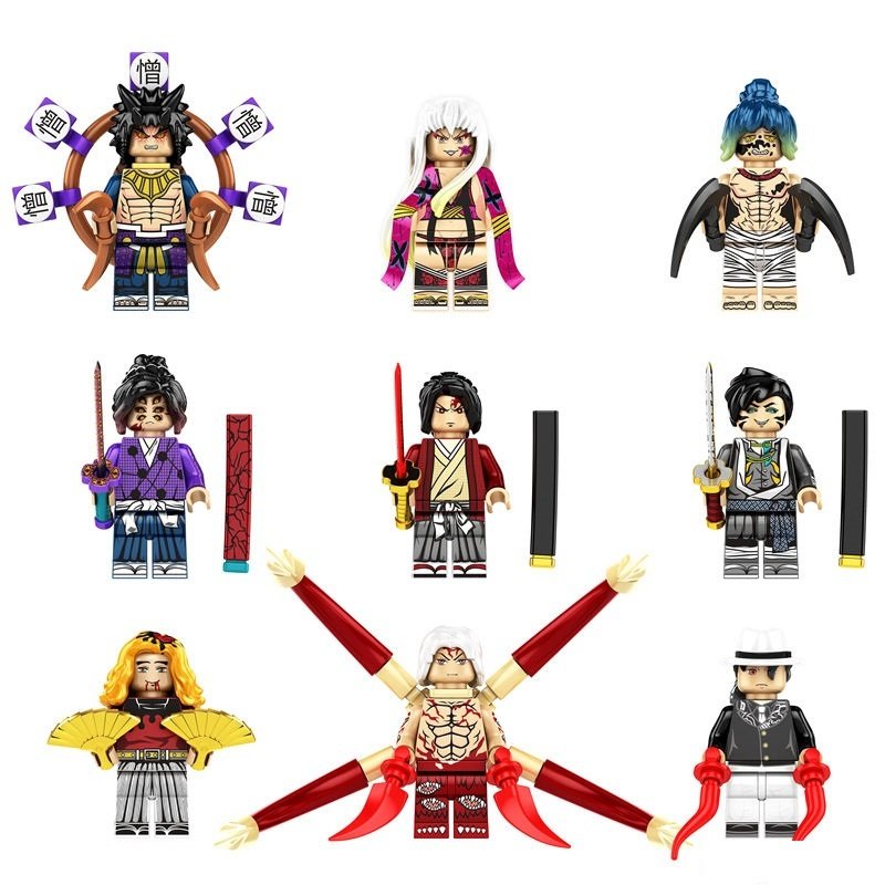 9pcs Demon Slayer Kimetsu no Yaiba Yoriichi Kokushibo Muzan Hantengu Minifigures