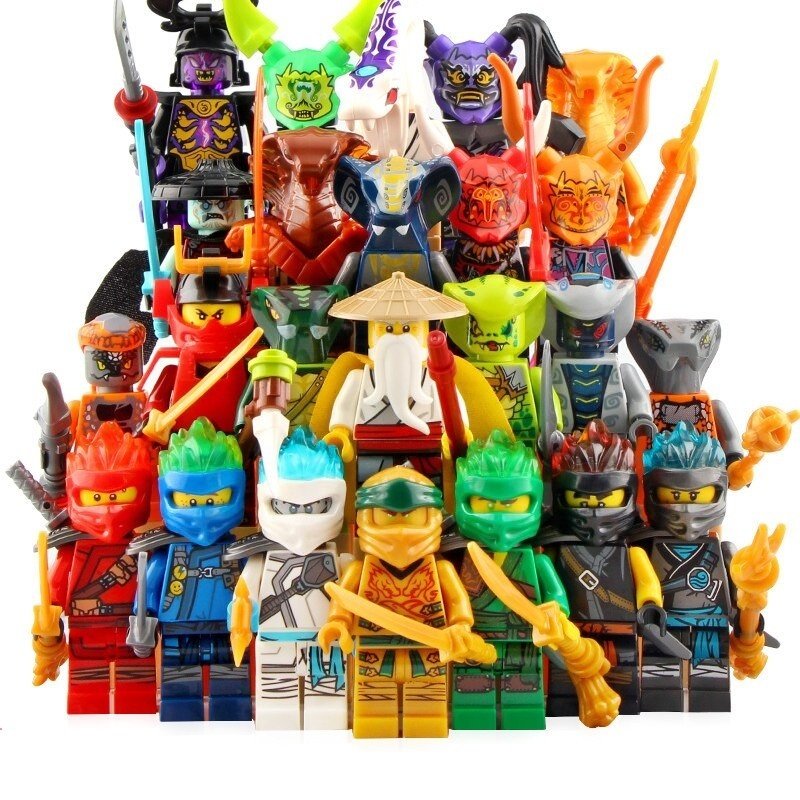 24pcs Ninjago Forbidden Spinjitzu Overlord Snake Pyro Viper Oni Mask Minifigures