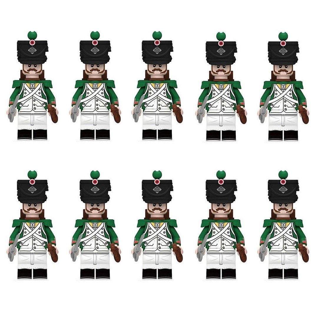 10pcs Napoleonic Wars Italy Army the Italian Light Infantry Soldiers Minifigures