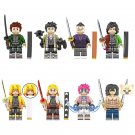 8pcs Demon Slayer Tanjiro Inosuke Zenitsu Giyu Tomioka Gyomei Akaza Minifigures
