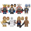 8pcs Thor Love and Thunder Valkyrie Mighty Thor Gorr Korg Zeus Minifigures Toy