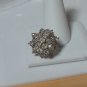 tall silver-tone adjustable Clear set rhinestone Starburst cocktail ring
