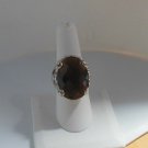 NR Stamped Silver-tone Rootbeer Colored Stone Cocktail Ring Size 7