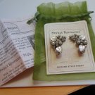 Vintage Style Sweet Romance Satin Glass Leaves Elegant Clip-on Earrings