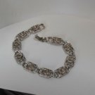 Vintage Signed Sarah Coventry Antique Rose Link Bracelet 7.5"