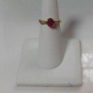 18K HGE Pink Faceted Stone Ring Size 6