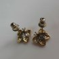 10k Two-tone Gold Diamond Butterfly Stud Earrings HN