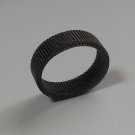 Men's Flexible Stainless Steel Woven Mesh Black Screen Ring