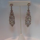 Long AB Rhinestone Post Earrings 3" long