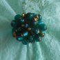 Large Greenish Blue Teal Grape Cluster Stretch Ring