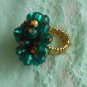 Large Greenish Blue Teal Grape Cluster Stretch Ring