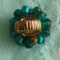 Large Greenish Blue Teal Grape Cluster Stretch Ring