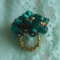 Large Greenish Blue Teal Grape Cluster Stretch Ring