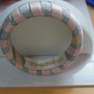 Wrapsodies Pink Silver Color Fabric Bangle Bracelet