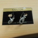 Gantos Silver-tone Rhinestone Surgical Steel Pierced Drop Earrings