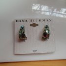 Dana Buchman Silver-tone Rhinestone Clip-On Hoop Earrings