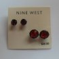 Nine West Red Rhinestone Stud Earrings