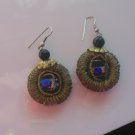 Vintage Artist Modernist Unusual Round Wire Hook Earrings