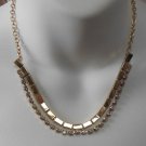 Vintage Gold-Tone Clear Rhinestone Chocker/Bib Necklace