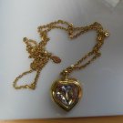 Princess House Gold & Crystal Heart Pendant For Mother Necklace